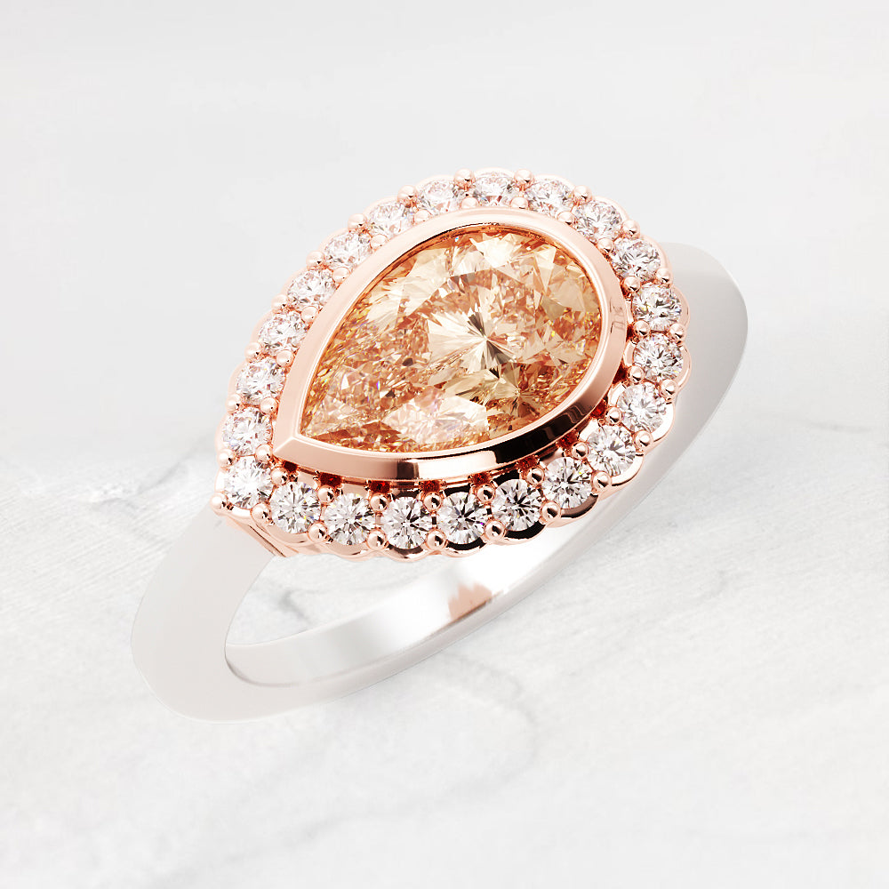Kimberly Pear Shape Pink Sapphire and Diamond Engagement Ring