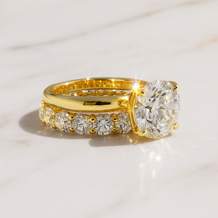 Round Solitaire and Round Eternity Band | Engagement Ring Dallas