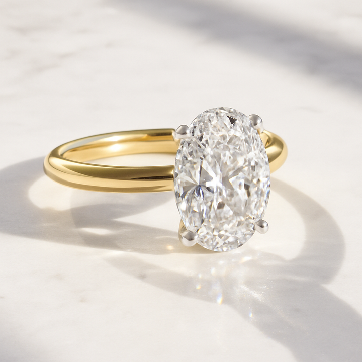 Oval Solitaire Two Tone Four Prong | Engagement Ring Dallas