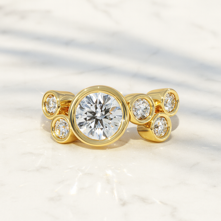 Round Diamond Bubble Band | Engagement Ring Dallas