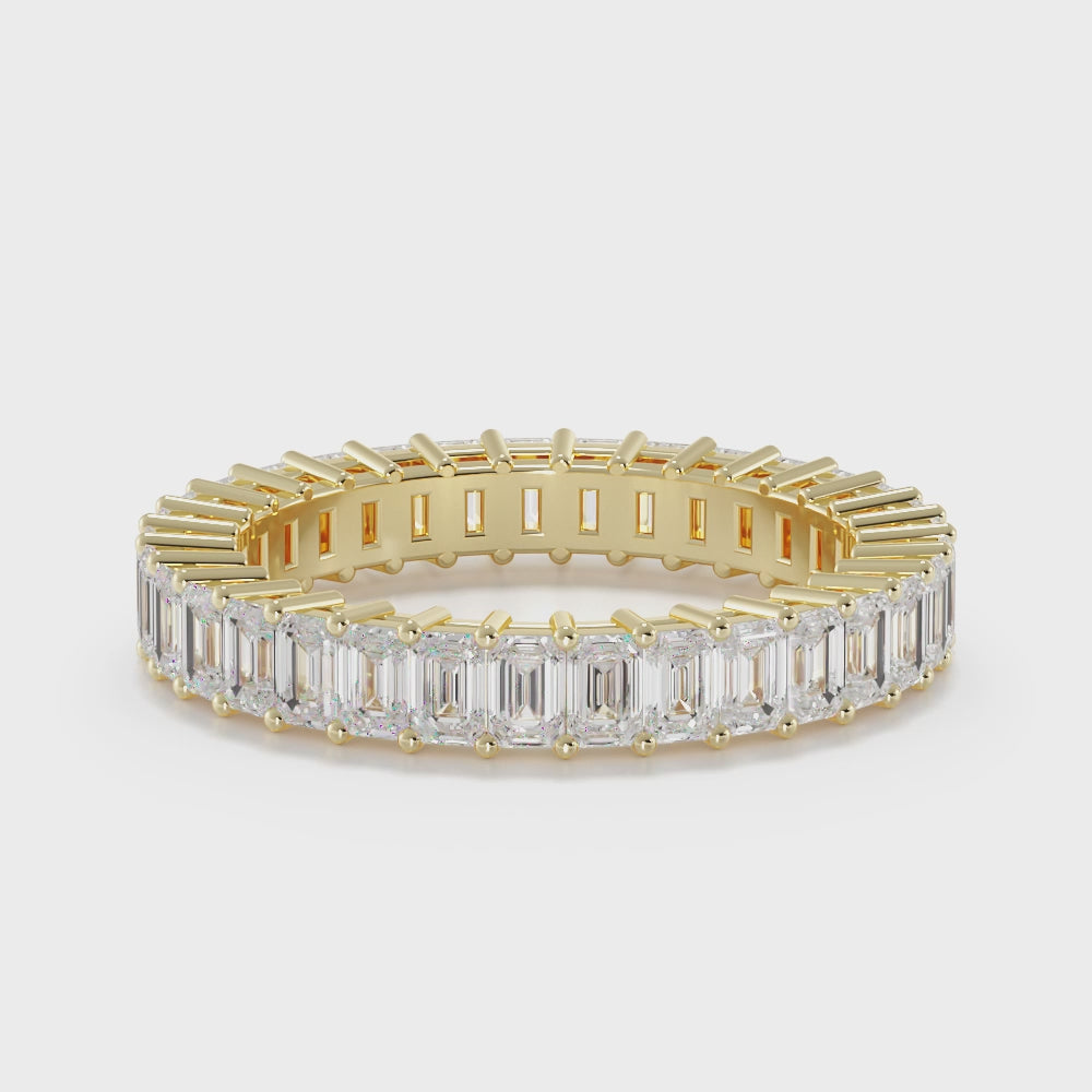 Emerald Cut Eternity Band in Yellow Gold | Dallas Rings