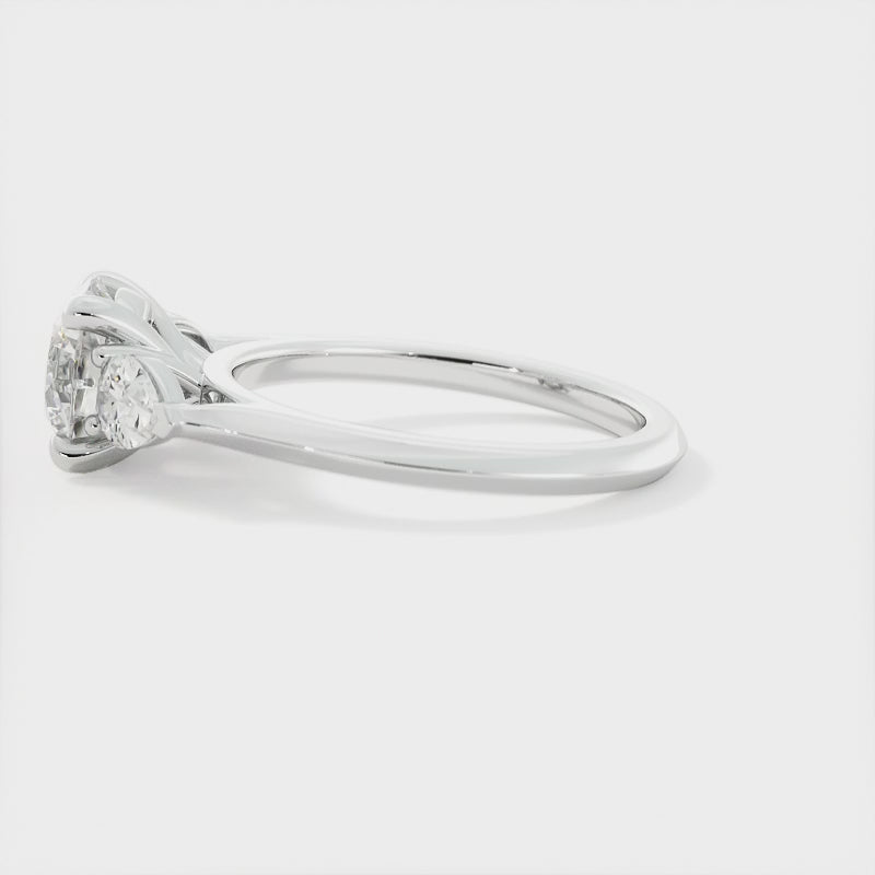 Round and Pear Shape Three Stone | Engagement Ring Dallas