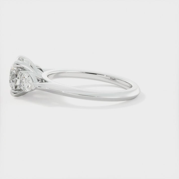 Round and Pear Shape Three Stone | Engagement Ring Dallas