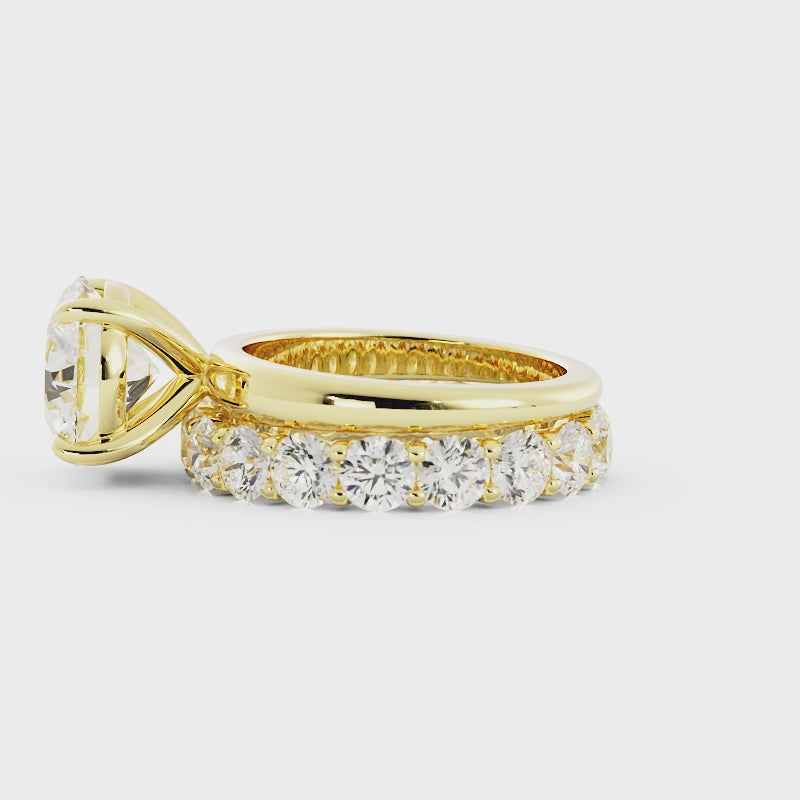 Round Solitaire and Round Eternity Band | Engagement Ring Dallas