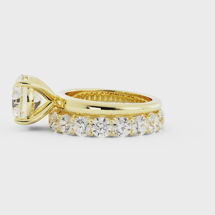 Round Solitaire and Round Eternity Band | Engagement Ring Dallas