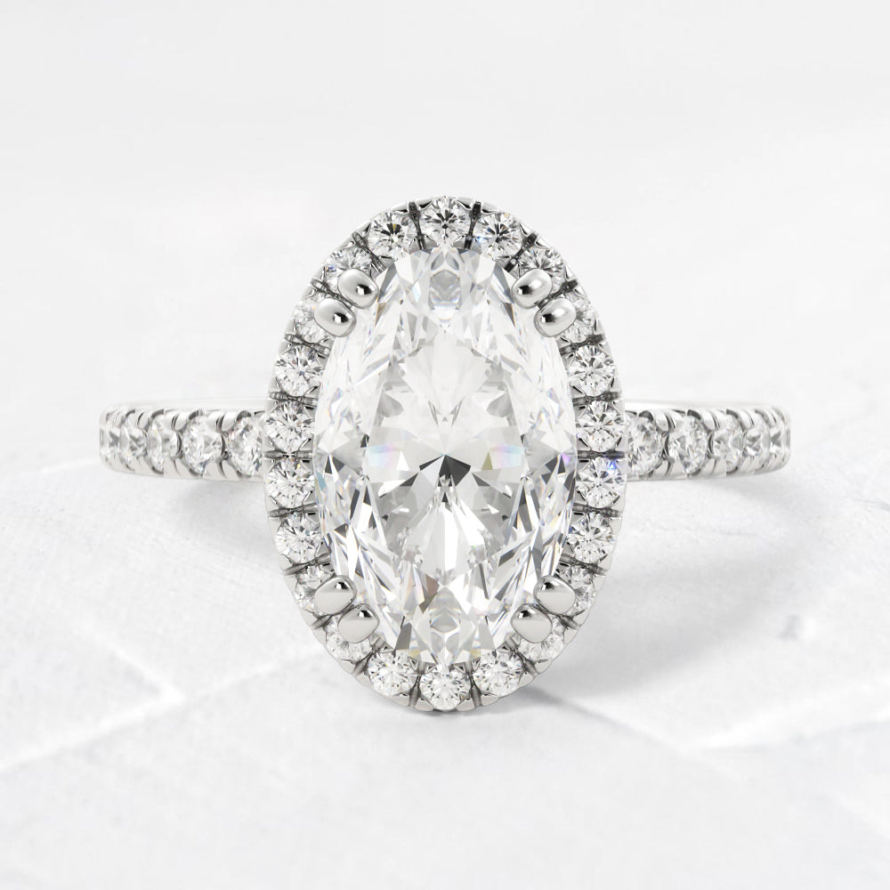 Nikki Oval Halo Diamond Engagement Ring