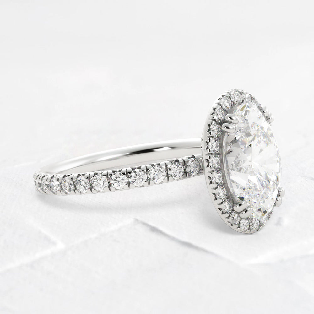 Nikki Oval Halo Diamond Engagement Ring