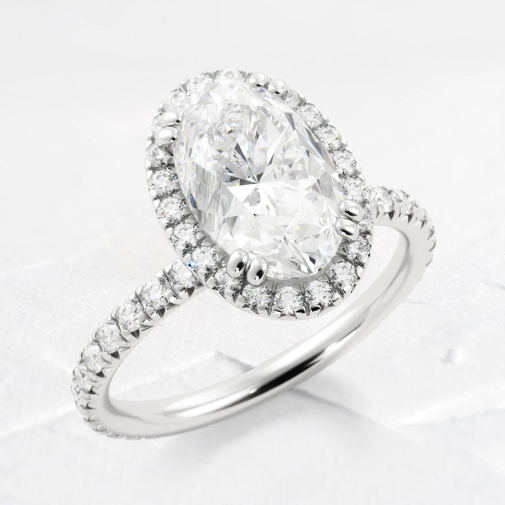 Nikki Oval Halo Diamond Engagement Ring