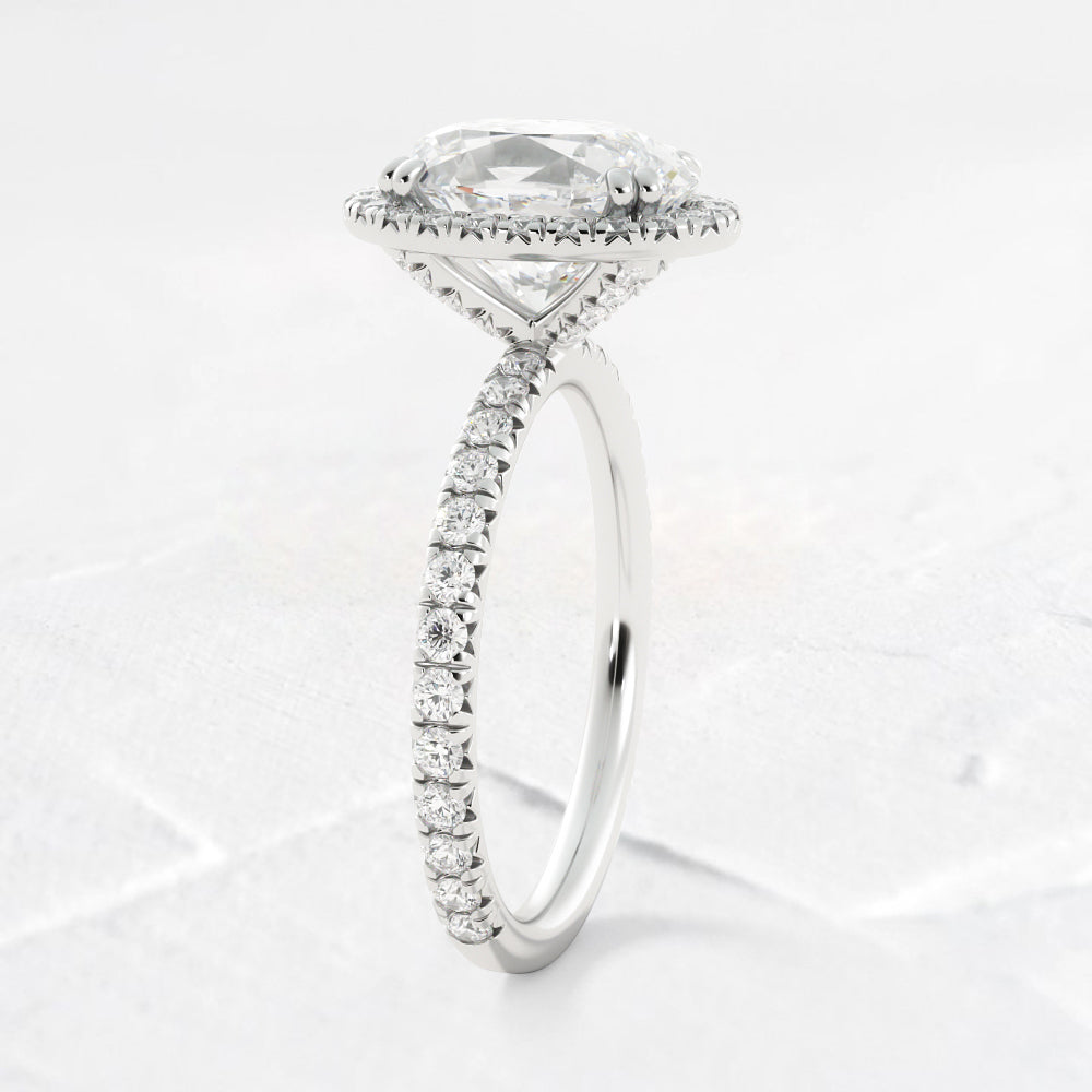 Nikki Oval Halo Diamond Engagement Ring