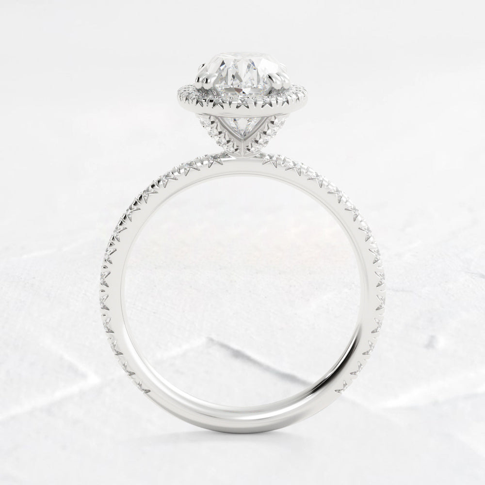 Nikki Oval Halo Diamond Engagement Ring