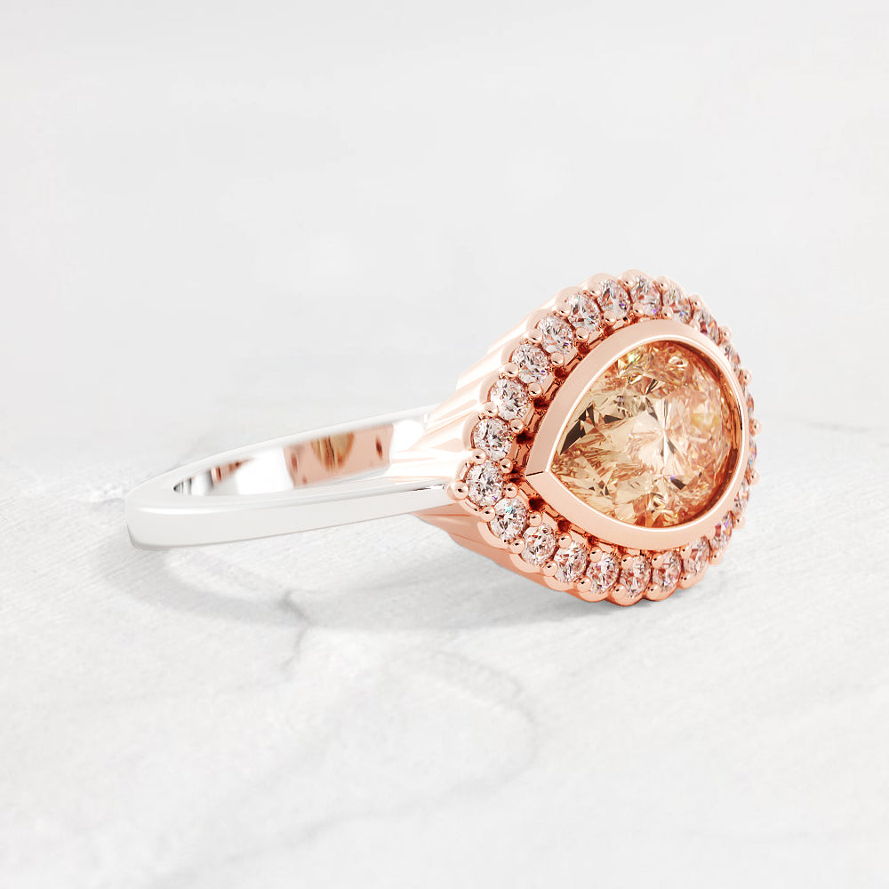 Kimberly Pear Shape Pink Sapphire and Diamond Engagement Ring