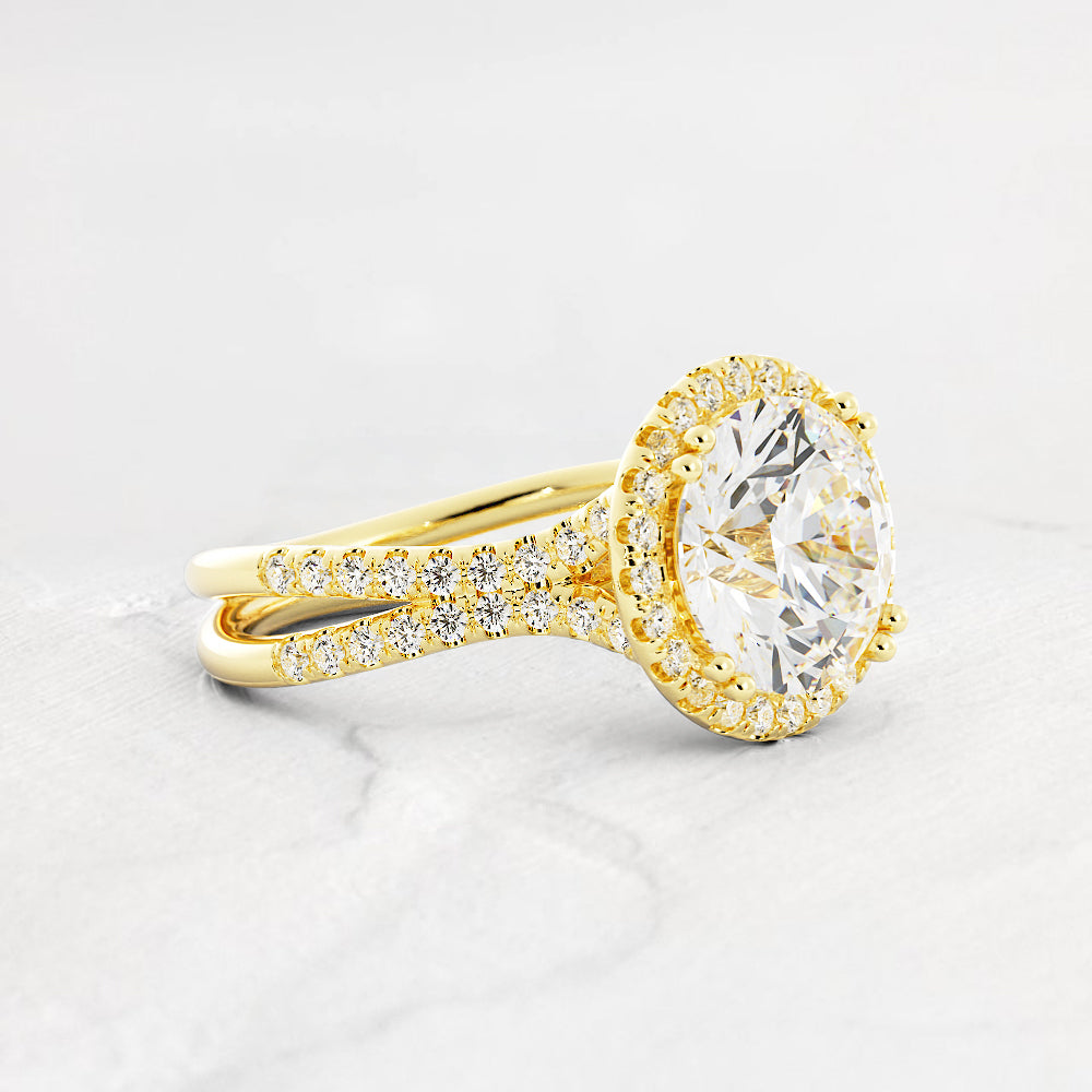 Harlow Round Infinity Halo Diamond Engagement Ring