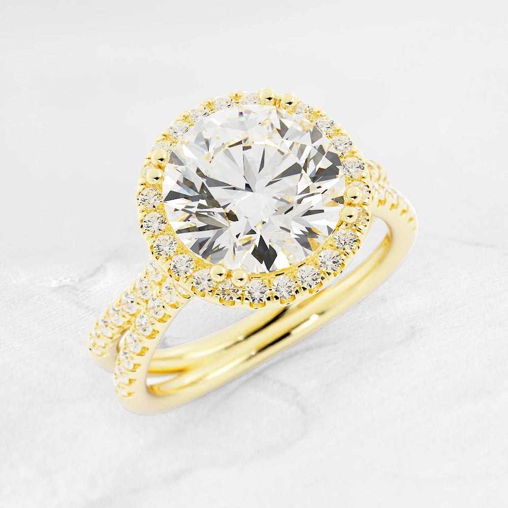 Harlow Round Infinity Halo Diamond Engagement Ring