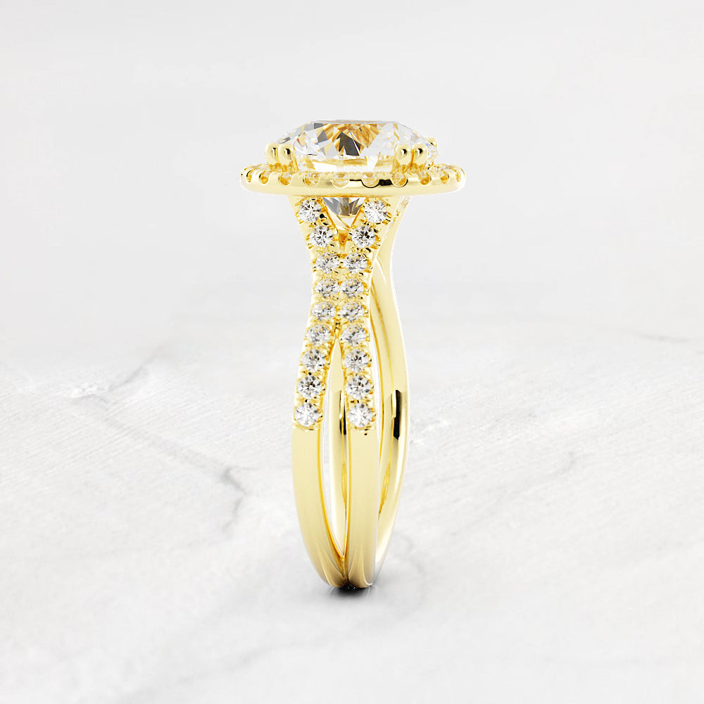 Harlow Round Infinity Halo Diamond Engagement Ring