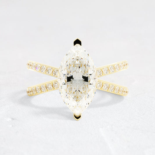 Iris Marquise Cut Halo Diamond Engagement Ring