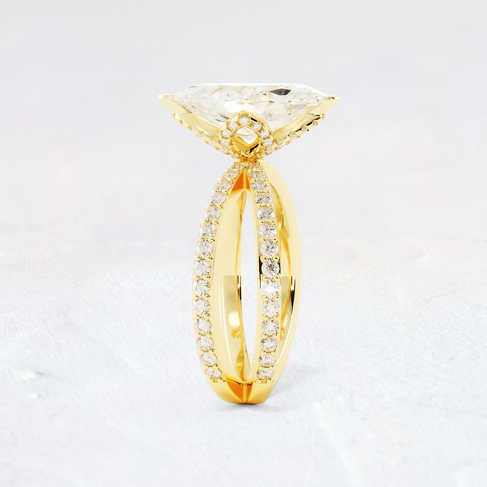 Iris Marquise Cut Halo Diamond Engagement Ring
